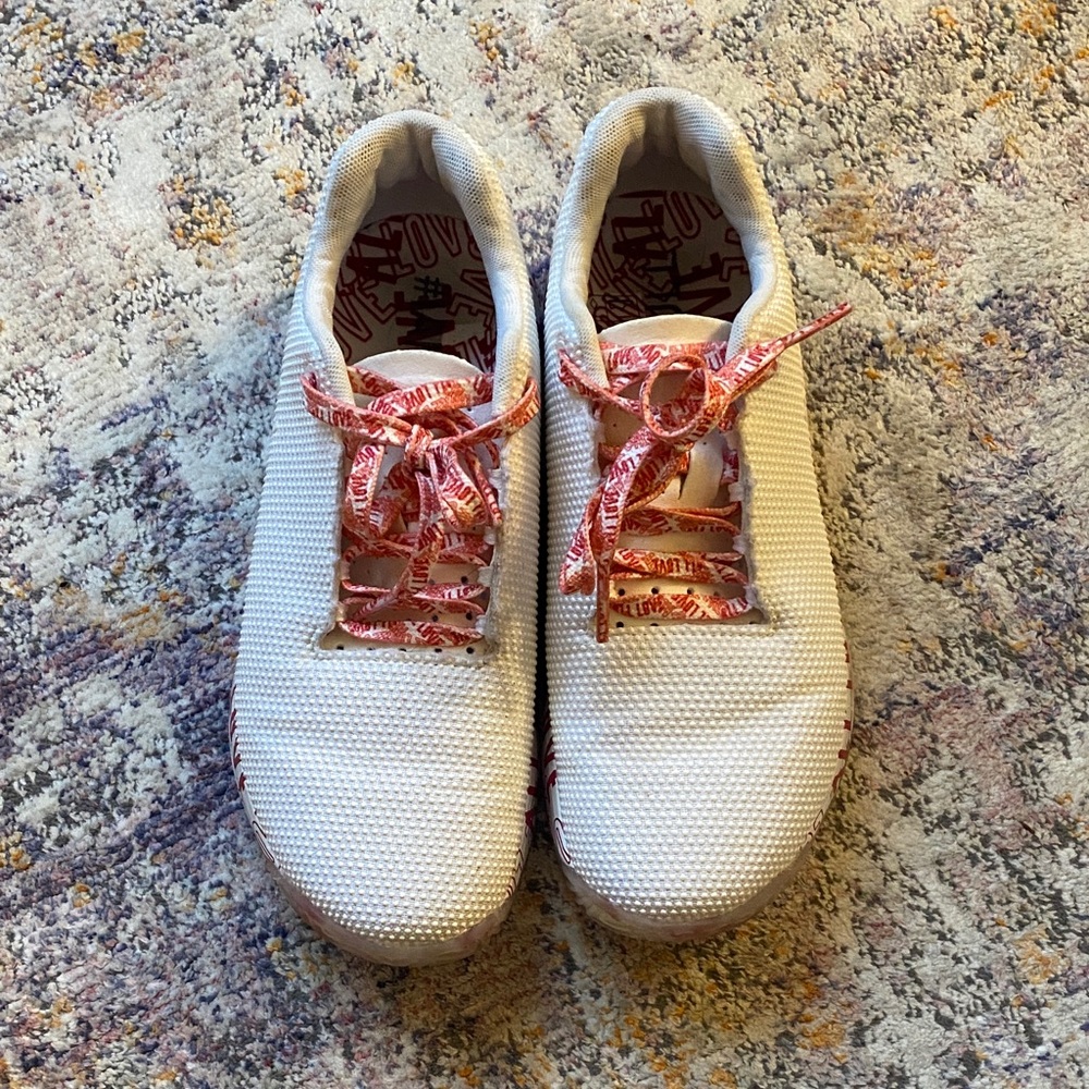 NOBULL All Love White Textures Women’s Sneakers with red accents